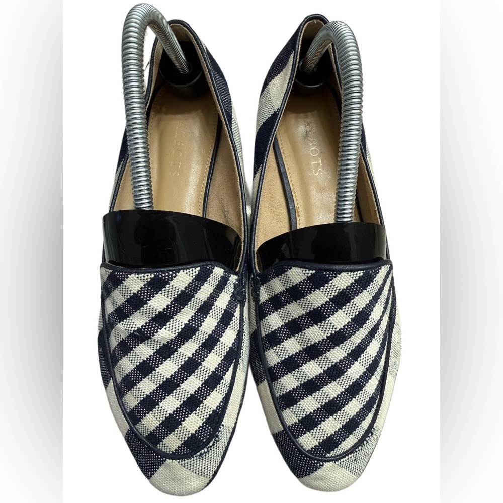TALBOTS RYAN LOAFERS NAVY GINGHAM CANVAS